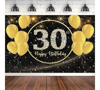 Photography Backdrop Glitter Shining Dots Background For Photo Studio Yellow Balloons Happy 30th Thirty Birthday Party Decor 300x200cm