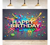 Photography Backdrop Glow In The Dark Neon Glow Party Background Decoration Supplies Happy Birthday Blacklight Reactive Graffiti 180X120cm