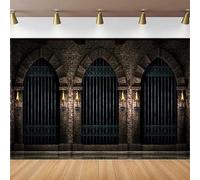 Photography Backdrop Gothic Castle Ancient Stone Wall Rustic Style Night Architecture Pathway Corridor Background Portrait Shoot 350x240CM