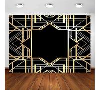 Photography Backdrop Great Black And Gold Golden Poster Roaring 20s Theme Decoration Adults Birthday Background Poster 250x180CM