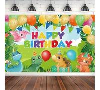 Photography Backdrop Happy Birthday Baby Dinosaur Photozone Jungle Party Decoration Photo Studio Photographic Background Poster 240x180cm