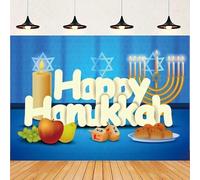 Photography Backdrop Jewish Rosh Hanukkah Photocall Candlestick Bread Party Decor Photographic Background Banner Photo Studio 300x200cm