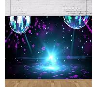 Photography Backdrop Let's Glow Crazy 70s 80s 90s Disco Ball Stage Night Club Neon Music Birthday Party Decor Banner Background 250x180CM