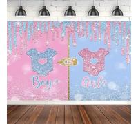 Photography Backdrop Little Clothes Blue Or Pink Boy Or Girl Gender Reveal Theme Glitter Shining Dots Baby Shower Background 120X80cm
