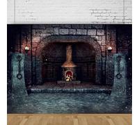 Photography Backdrop Medieval Dungeon Torture Chamber Shackles And Torches Stove Prison Cell Halloween Party Decor Background 350x240CM