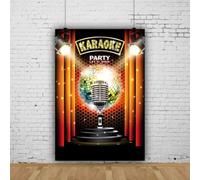 Photography Backdrop Night Show Microphone Karaoke Birthday Party Background Decor Banner Singing Adults Kids Photo Wallpaper 240x180cm