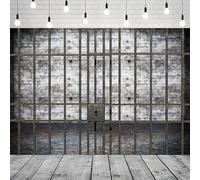 Photography Backdrop Old Grunge Prison Cell Jail Mugshot Background Murder Mystery Gangster Party Decor Portrait Shooting Poster 250x180CM