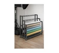 Photography Backdrop Paper Storage Organizer, Movable Rolling Stand, Iron Roll Holder Rack for Vinyl Wallpaper and Fabric, Compact Design for Easy Use