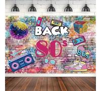 Photography Backdrop Parties Graffiti Brick Wall Hip Hop Disco Dj Background Kids Baby Shower Back To The 80's Themed Party 240x180cm