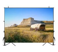 Photography Backdrop Photography Background Covered Wagons Bluff National Monument Oregon Trail Nebraska for Photoshoot Portrait Photo Studio Video Prop Birthday Party Booth Decoration 7x5ft
