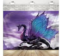 Photography Backdrop Purple Dragon background decoration Moon Anime Mountain Art background decoration Background print wall decorations backdrop party background Decor