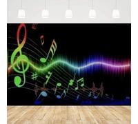 Photography Backdrop Rainbow Music Notation Background Theme Party Room Decoration Banner Poster Portrait Shooting 200x140CM