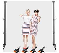 Photography Backdrop Stand Kit with White Photo Backdrop, 3m x 2m (9.8 x 6.5 ft) Adjustable Background Stand Frame, Portable Photo Studio Background Set for Photography, Video, Streaming, Party