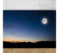 Photography Backdrop Universe Space Night Sky Star Mountain Full Moon Milky Way Galaxy Stars Background Interior Decor Poster 440x300CM