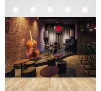 Photography Background Jazz Blue Music Club Stage Bar Rock Roll Music Band Instrument Concert Disco Party Decor Backdrop Poster 350x240CM