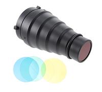 Photography Flashlight Beam Tube with Honeycomb Grid and Filters | Medium Pig Mouth, Universal Mount, Pack, Plastic Build, Portrait Photography Support
