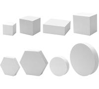 Photography Foam Props Set,Cube Foam Geometry Photography Posing Props,Jewelry Shooting Display Stand,Shooting Modeling Decor (White)