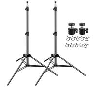Photography Light Stands - 2 Pack 79" Adjustable 2M Aluminum Tripod Stand with 2 x Mini Ballhead & 10 x Wire Clip for Softbox, Umbrella, Video Lighting, Speedlight, Reflectors & Photo Studio Equipment