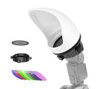 Photography Lighting Flash Diffuser Set, LENSGO Professional Flash Kit Flash Diffuser Modifier Bundle Diffusion Dome for All Square and Round Head Lights for Superior Light Control (D15)