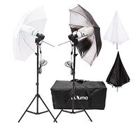 Photography Lighting Kit with 150W Continuous Lamp Bulb Photography Photo Umbrella Light Stand Studio Umbrella Softobx Carry Bag for Youtuber, All In 1 Photography Set