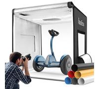 Photography Photo Studio Light Box, Huzofexo Professional Dimmable Shooting Tent Kit with CRI98 LED Light & 6 Color Backdrops, Multi-angle to shoot (80cm/32in)