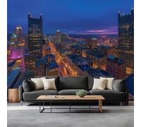 Photography Pittsburgh City Skyline Wallpaper Bedroom Kids Boys 3D Wallpaper Mural, Blue Kids Teens Room Poster Photo Wall Mural Themed Room Playroom 500 x 280 cm