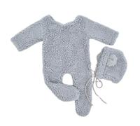 Photography Props Suit Infant Bear Bonnet Long Sleeve Romper Newborn Photo Bodysuit Skin-Friendly Baby Photo Outfit Newborn Hat and Jumpsuit Set Baby Themed Photography Prop