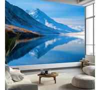 Photography Snow-Capped Mountains Lakes Wallpaper Bedroom Kids Boys 3D Wallpaper Mural, Blue Kids Teens Room Poster Photo Wall Mural Themed Room Playroom 350 x 256 cm