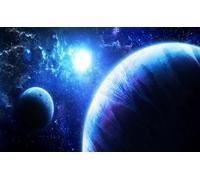 Photography Wallpaper Blue 3D Mural Blue Mysterious Universe Starry Sky Technology Beautiful Background Wall 430cmx300cm Kids Living Room Bedroom Wood Effect Wallpaper