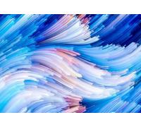 Photography Wallpaper Geometric 3D Abstract Individualistic Geometric Blue And White Line Living Room Background Wall 300cmx256cm Kids Living Room Bedroom Wood Effect Wallpaper