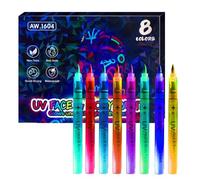 Photoluminescent Paint Pens for Painting and Design, Washable Makeup Pen for Face, Temporary Neon Marker with Afterglow Effect, Suitable for Adults, Children, Crafts and