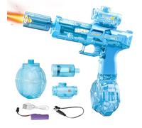 PhotonSplash Electric Water Gun - Light-Up Handheld Soaker with Rechargeable Battery & Precision Scope - 325ml High-Capacity Tank - For Kids & Kidults Ages 3+ (Blue)