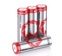 PHOTOOLEX AA Rechargeable Lithium Batteries 4-Pack, 1.5V 3600mWh High Capacity 3Amps High Peak Power Discharge AA Batteries,1600+ Cycles Long Lasting Rechargeable Double A Battery