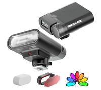 PHOTOOLEX Flash Speedlite, TFT-LCD Mini Camera Flash GN16 for Canon Nikon Sony Panasonic Olympus Fujifilm Pentax and Other DSLR Cameras with Standard Hot Shoe, Built-in 2000mAh Rechargeable Battery