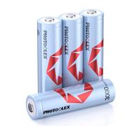 PHOTOOLEX Rechargeable AA Batteries (Pack of 4), Lithium Battery 3000mWh High Capacity Rechargeables Batteries 1600+ Cycles Long Lasting Rechargeable Double A Battery for Blink Xbox