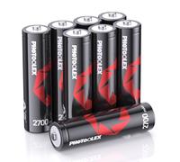 PHOTOOLEX Rechargeable AA Batteries (Pack of 8), NiMH 2700 mAh 1.2V High Capacity Longest Lasting Rechargeable Double A Battery with Storage Case
