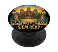 Photorealistic Angkor Wat Cambodia Travel Souvenir Gift PopSockets Adhesive PopGrip