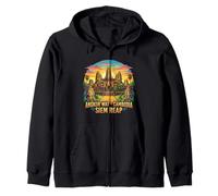Photorealistic Angkor Wat Cambodia Travel Souvenir Gift Zip Hoodie