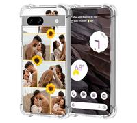 Photos Clear Case for Google Pixel 7A Personalized - Custom Multi Pictures Collage Image Phone Cover, Corner AirBag Shockproof Protection, Slim Premium Case Unique Gift