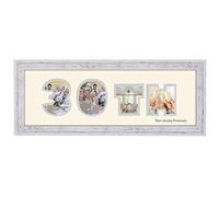 Photos in a Word 30th Pearl Wedding Anniversary Photo Frame Double Mount Quality Gift 861A (Shabby Chic Frame Cream Mount Grey Inside)