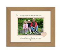 Photos in a Word Auntie and Uncle Photo Frame Thank the Stars Above Personalised Double Mounted Quality Gift (Textured Oak Finish Cream Mount Beige Inside)