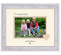 Photos in a Word Cousin Photo Frame Special Cousin Love You Always Double Mounted Quality Gift (Shabby Chic Frame Cream Mount Beige Inside)