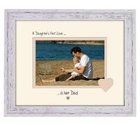 Photos in a Word Dad Photo Frame A Daughter’s First Love is her Dad Double Mounted Landscape 9 x 7 (Shabby Chic Frame Cream Mount Beige Inside)
