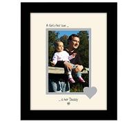 Photos in a Word Daddy Photo Frame A Girl’s First Love is Her Daddy Double Mounted Portrait 9 x 7 (Black Finish Frame Cream Mount Light Grey Inside)