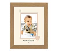 Photos in a Word Grandson Photo Frame My Precious Portrait Double Mounted Quality Gift 1031F (Oak Finish Frame Cream Mount Beige Inside)