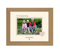 Photos in a Word Granny Photo Frame Special Granny Love You Double Mounted Quality Gift (Textured Oak Finish Frame Cream Mount Beige Inside)