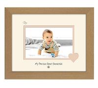 Photos in a Word Great Grandchild Photo Frame My Precious Double Mounted Quality Gift 773F (Oak Finish Frame Cream Mount Beige Inside)