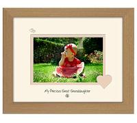 Photos in a Word Great Granddaughter Photo Frame My Precious Double Mounted Quality Gift 778F (Oak Finish Frame Cream Mount Beige Inside)