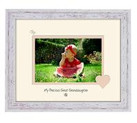 Photos in a Word Great Granddaughter Photo Frame My Precious Double Mounted Quality Gift 778F (Shabby Chic Frame Cream Mount Beige Inside)
