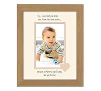 Photos in a Word Mummy and Daddy Photo Frame I Thank the Stars Portrait 1046F Double Mounted Quality Gift (Oak Finish Frame Cream Mount Beige Inside)